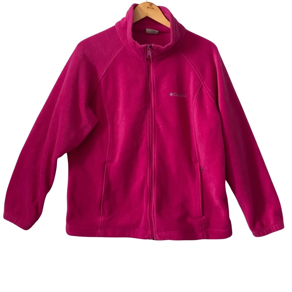 Columbia Benton Springs Full Zip Fleece Jacket Magenta Pink Women Plus 2X